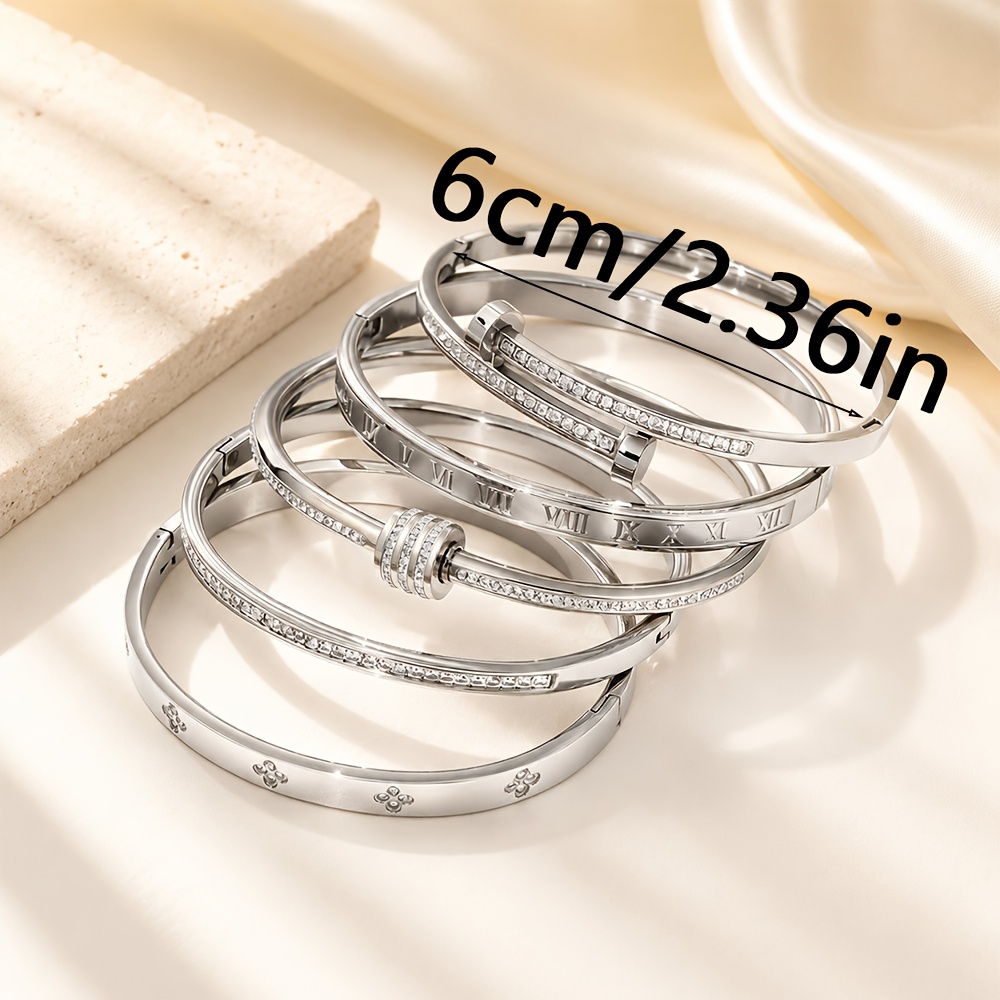 Women's 2pcs Set Elegant Stainless Steel Stackable Rings